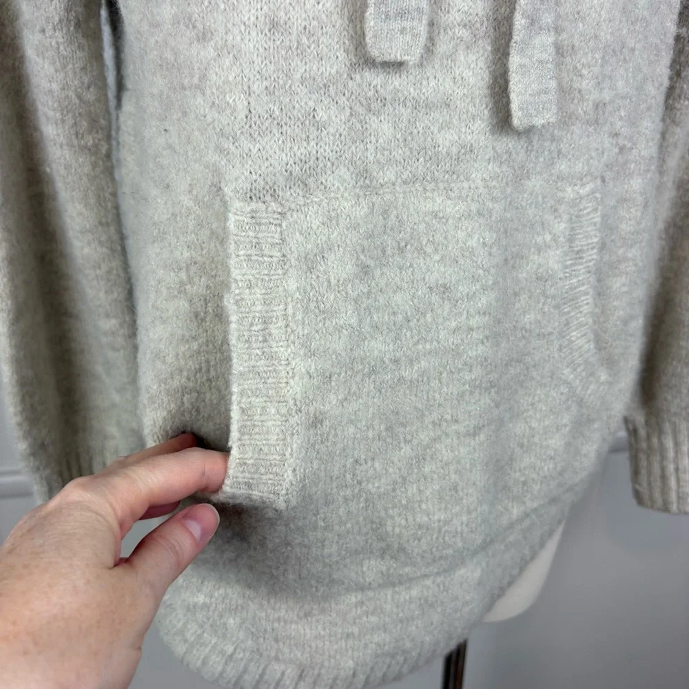 Madewell Wilmington‎ Hoodie Sweater Pullover Size S Oatmeal Beige Pockets Wool